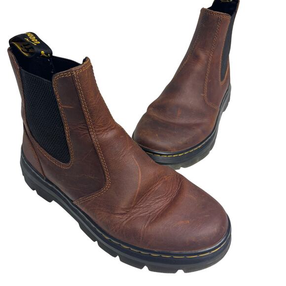 Dr. Martens Embury Brown Leather Casual Chelsea Boot M 8/ W 9 - Picture 1 of 9